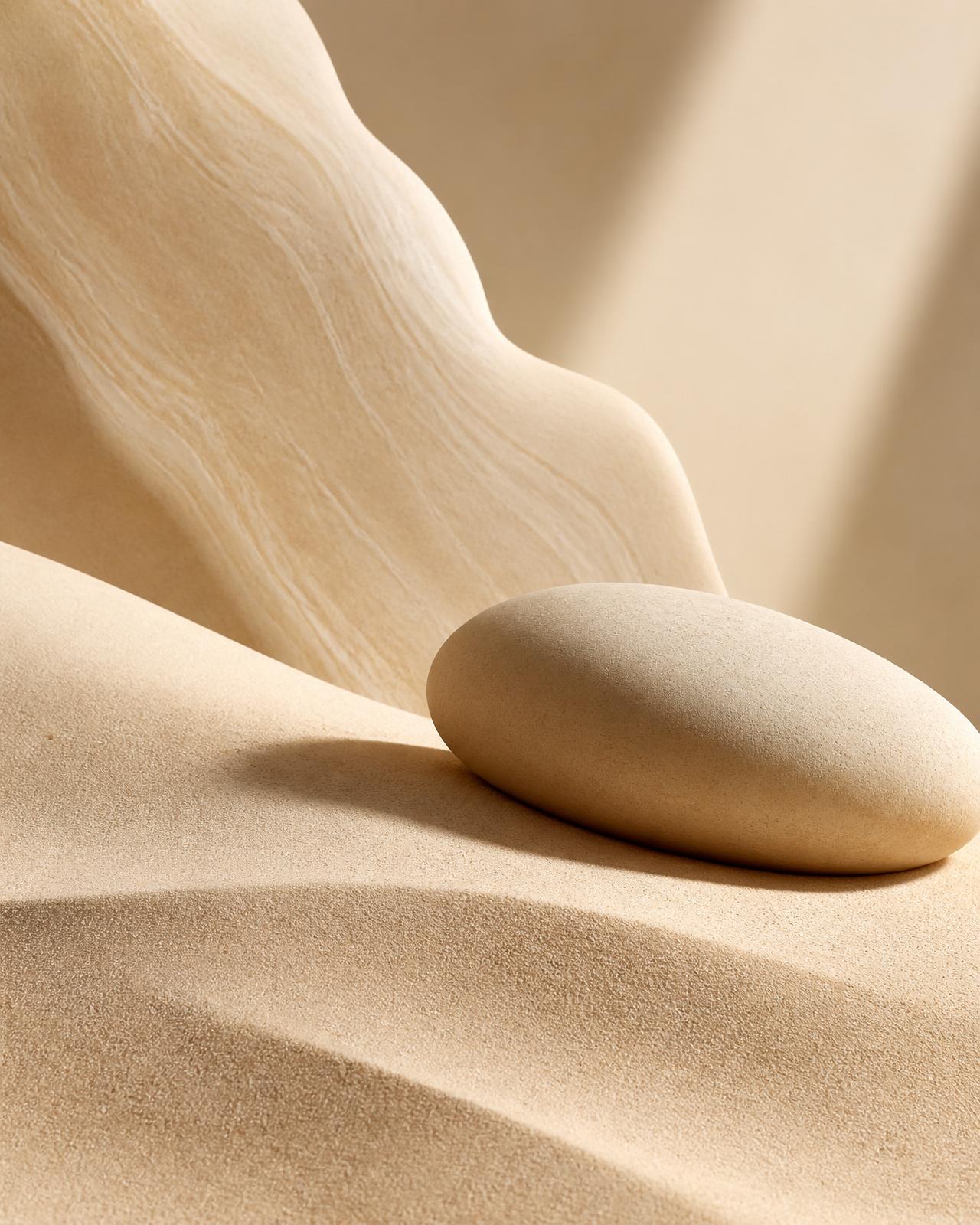 Ruhige Sand- und Steintextur in warmen Beigetönen